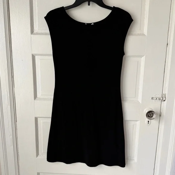 Standard James Perse Classic Black Mini Bodycon Dress Minimalist Stretch Cotton - Picture 9 of 10